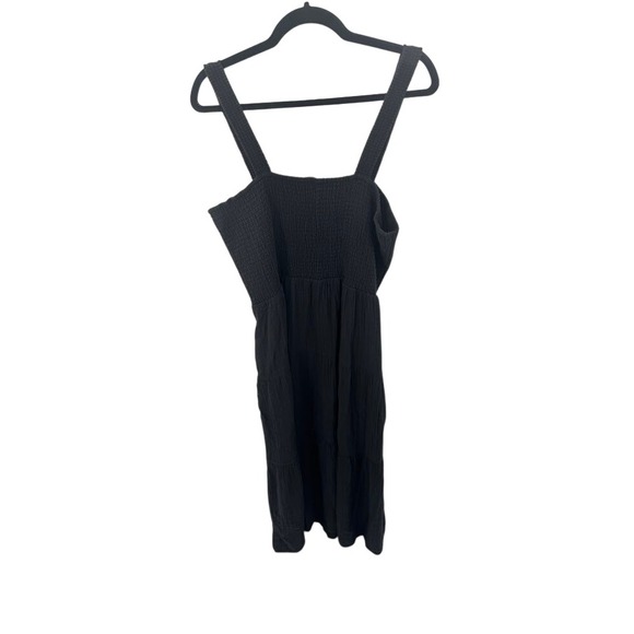 Quince Organic Cotton Gauze Smocked Sleeveless Midi Dress Black XL LB64155-RK001 - Picture 6 of 9